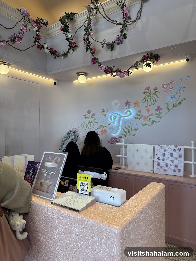 Store Interior with Floral Decor