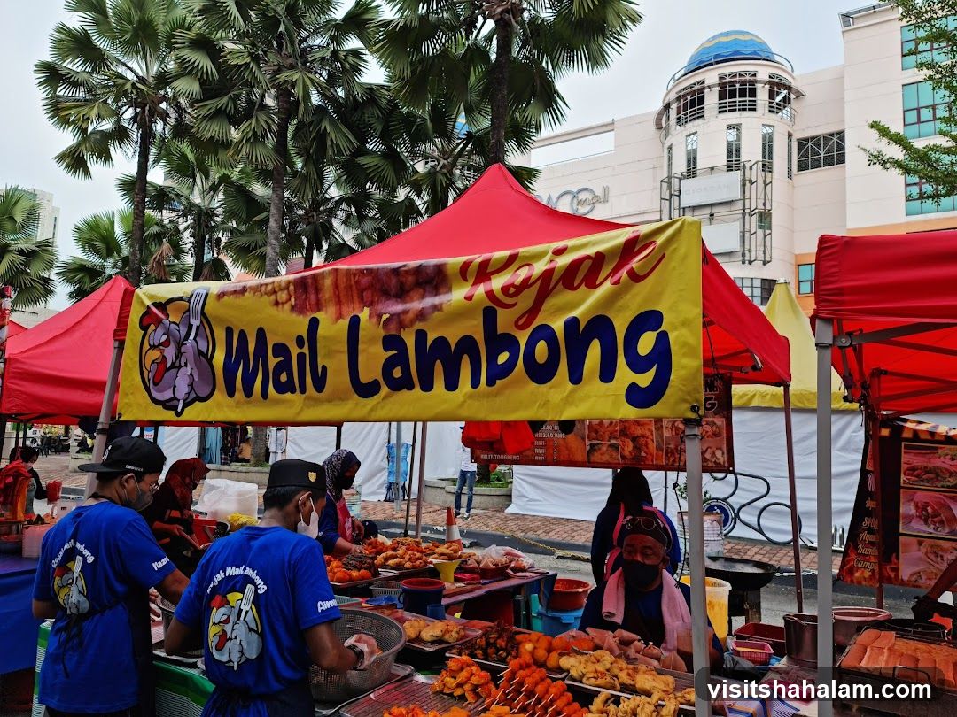Food stall with banner