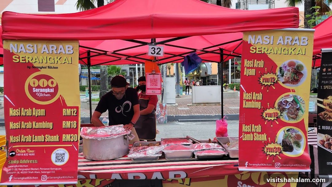 Food stall with Nasi Arab dishes