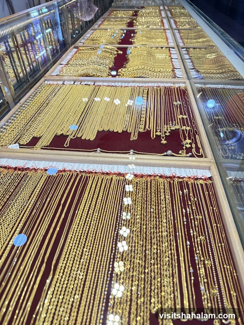 Gold Necklaces Display
