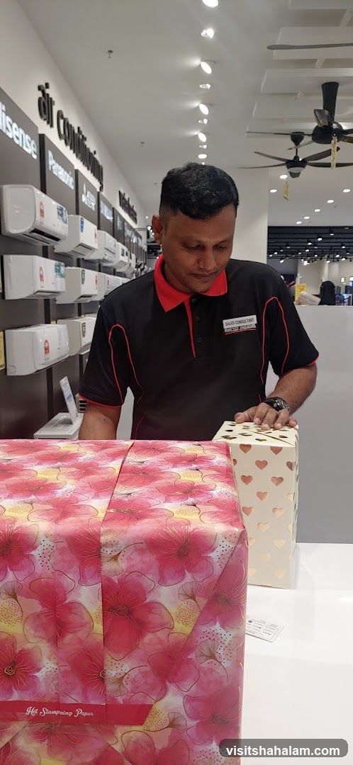 Sales Consultant with Gift-Wrapped Items