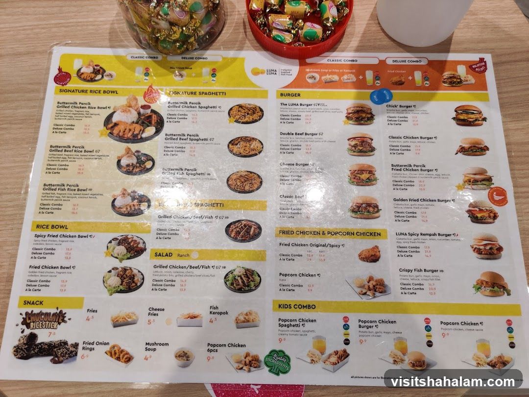 LUNA Malaysian Fast Food Menu