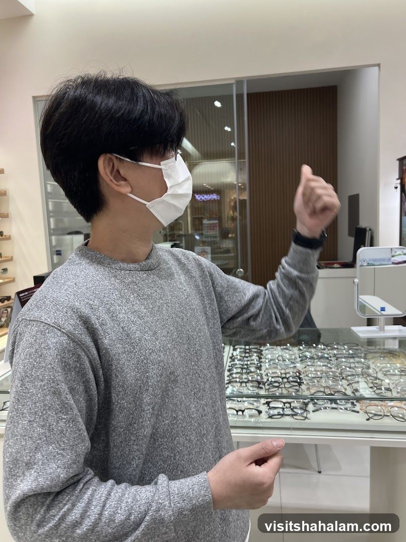 Person in Eyewear Store