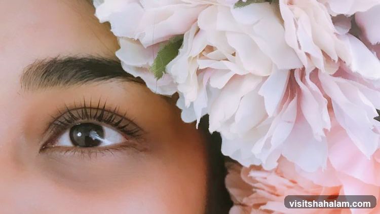 Close-up of Eye with Floral Headpiece