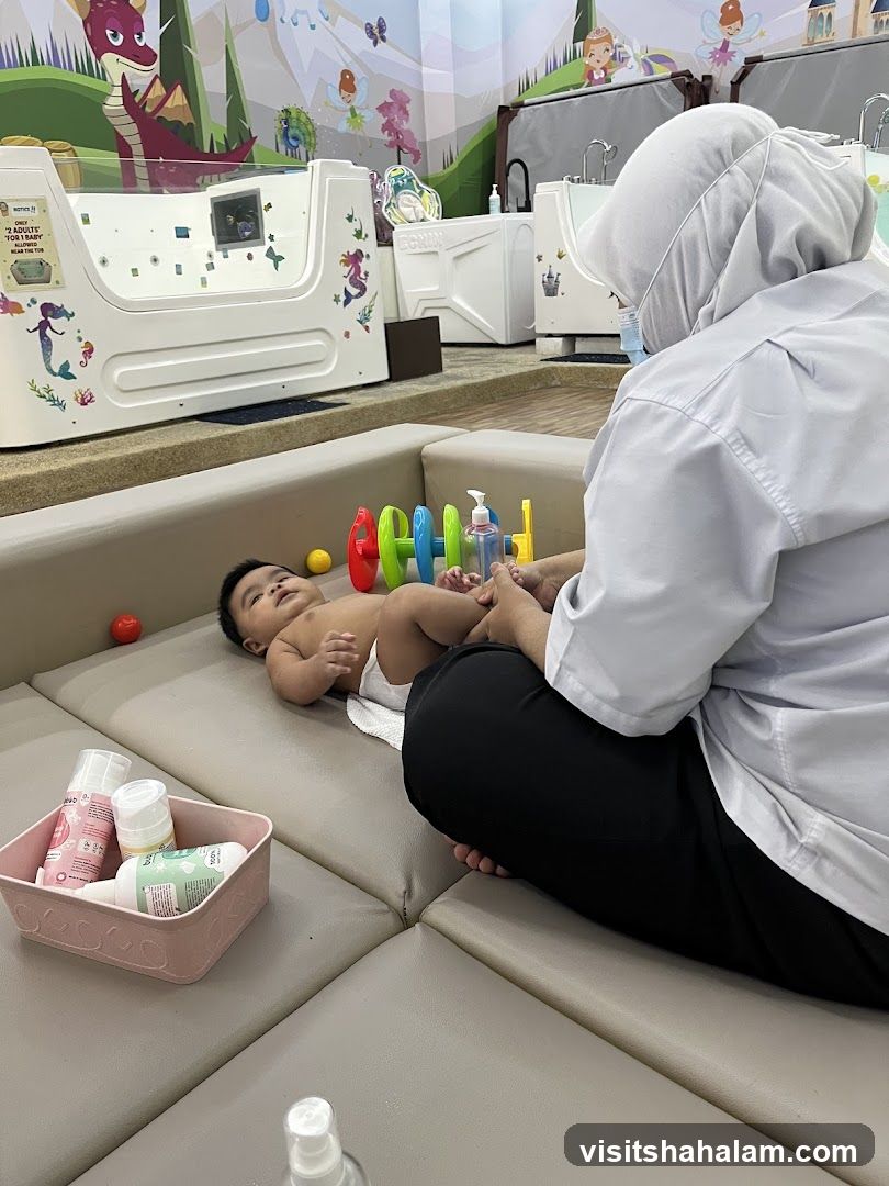 Baby massage session