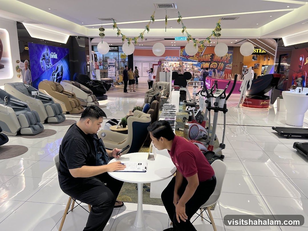 Salespeople discussing in a showroom