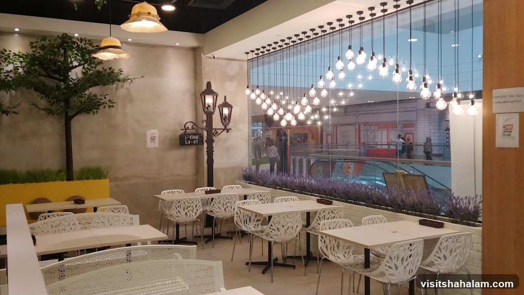 Restaurant Interior with Decorative Lighting