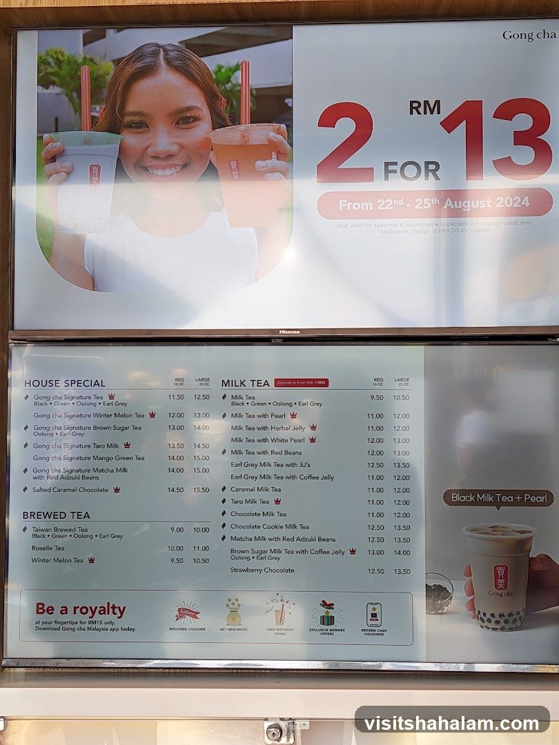 Gong Cha Menu