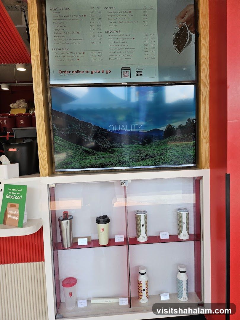 Menu and merchandise display