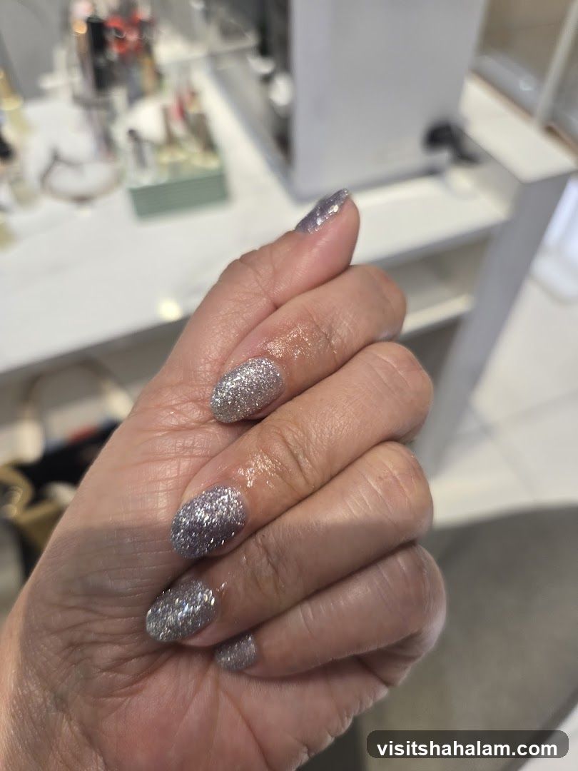 Sparkling Silver Nails
