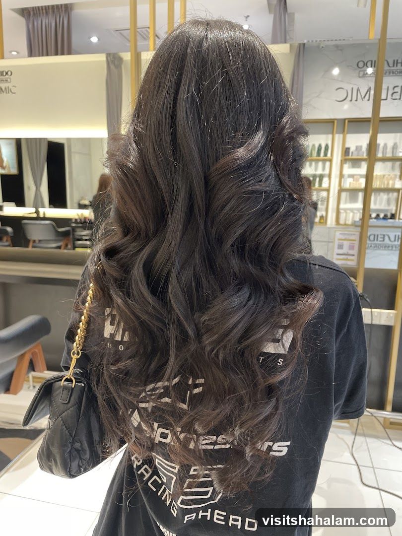 Woman with styled dark hair