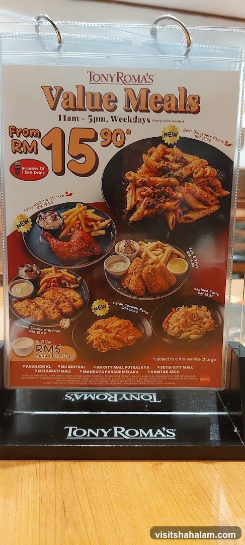 Tony Roma's Value Meals