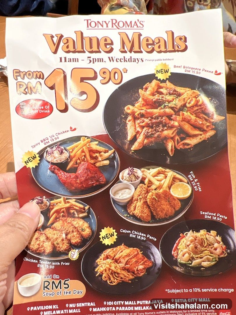 Tony Roma's Value Meals