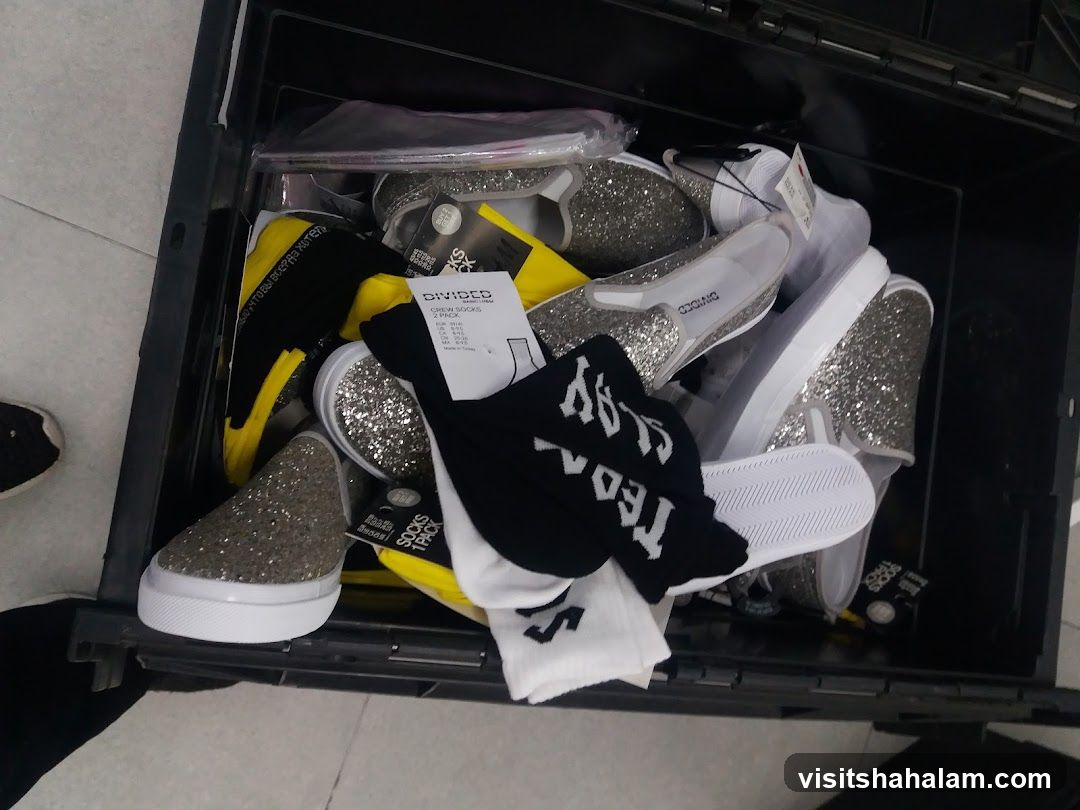Glittery Slip-On Shoes and Socks in a Crate