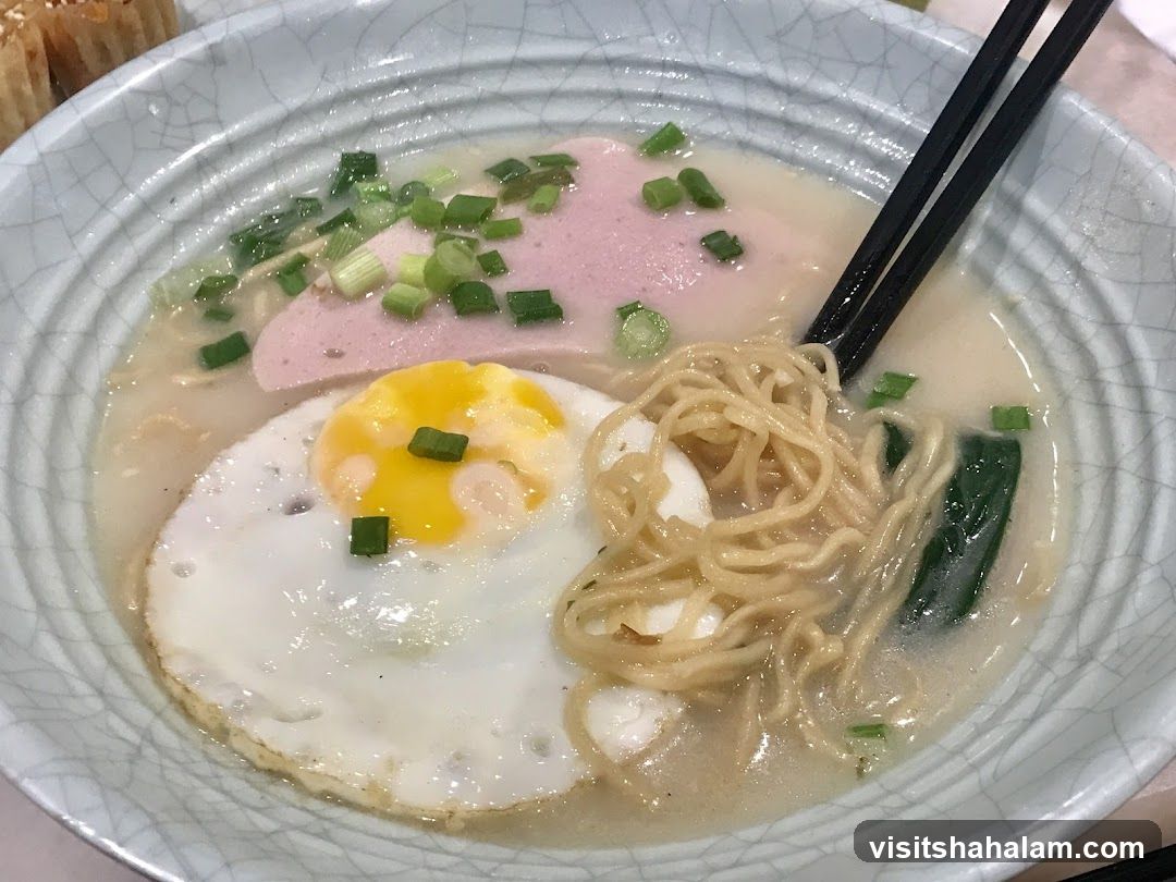 Ramen with Fried Egg and Ham