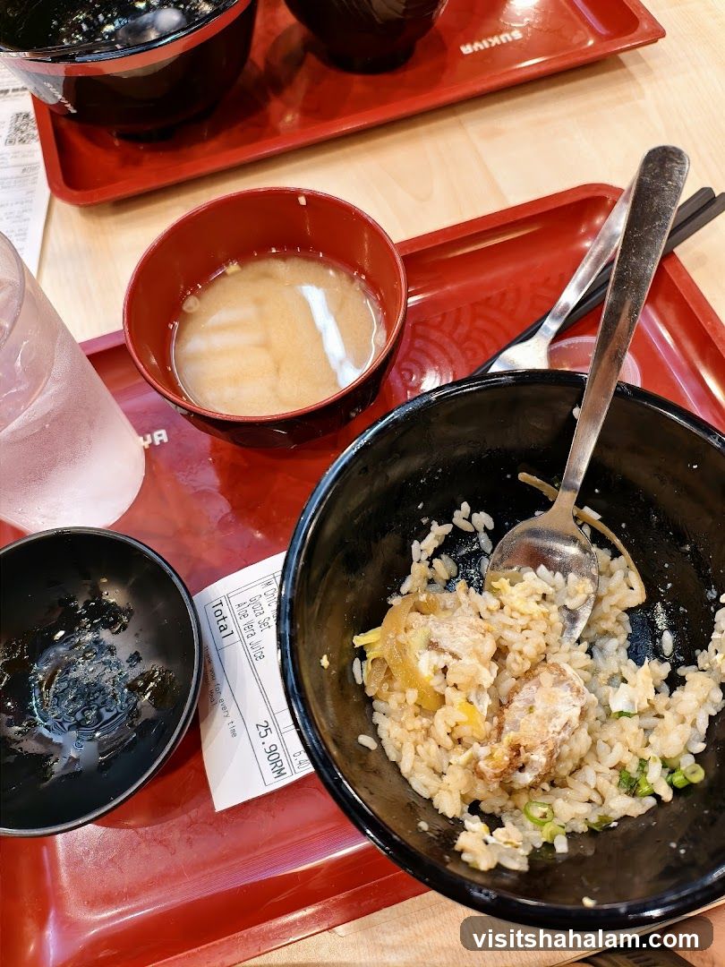 Meal with Rice and Miso Soup