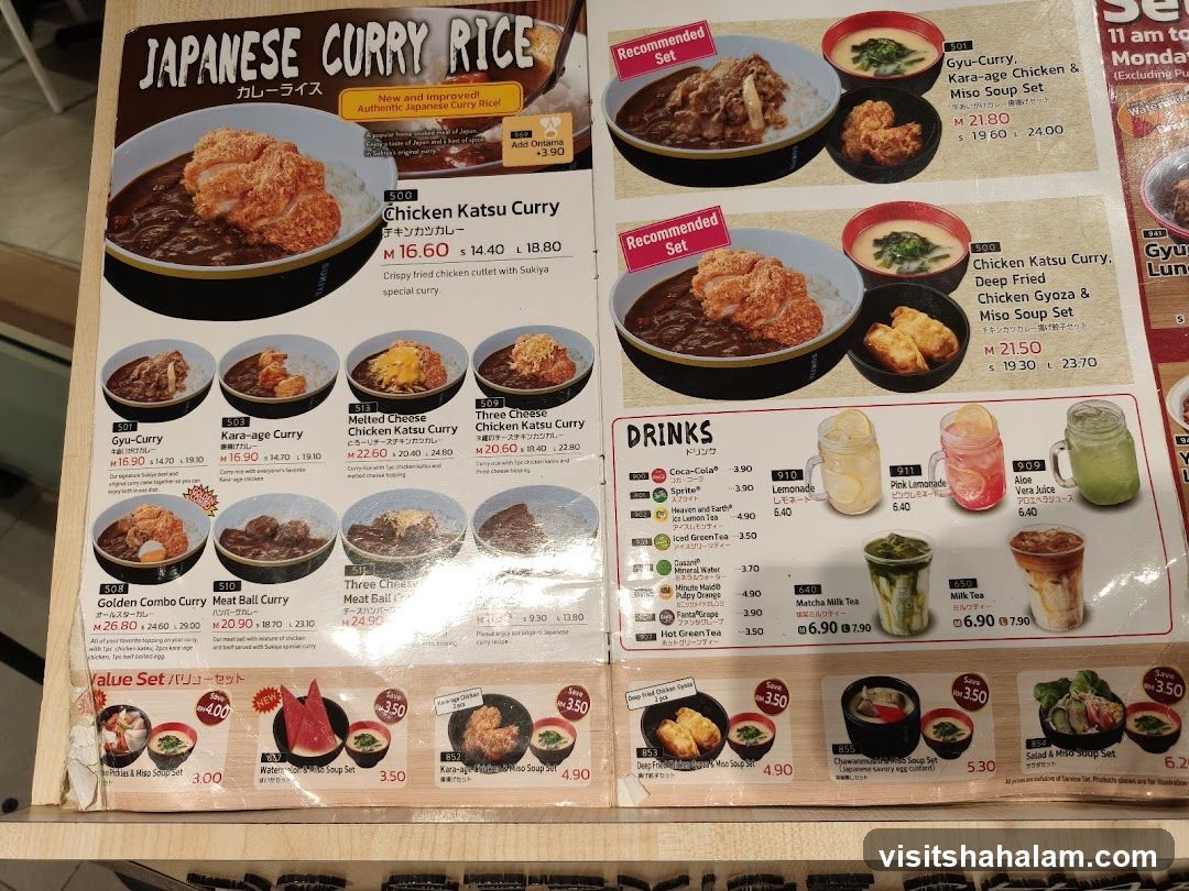 Japanese Curry Rice Menu