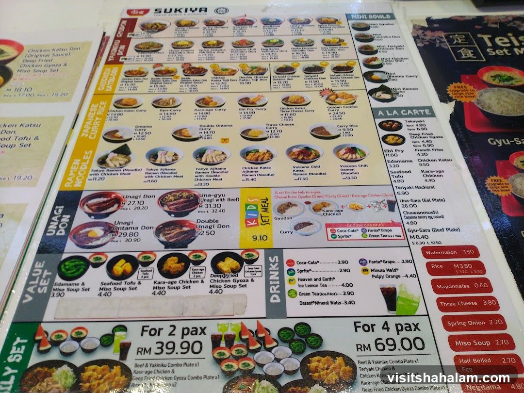 SUKIYA Menu