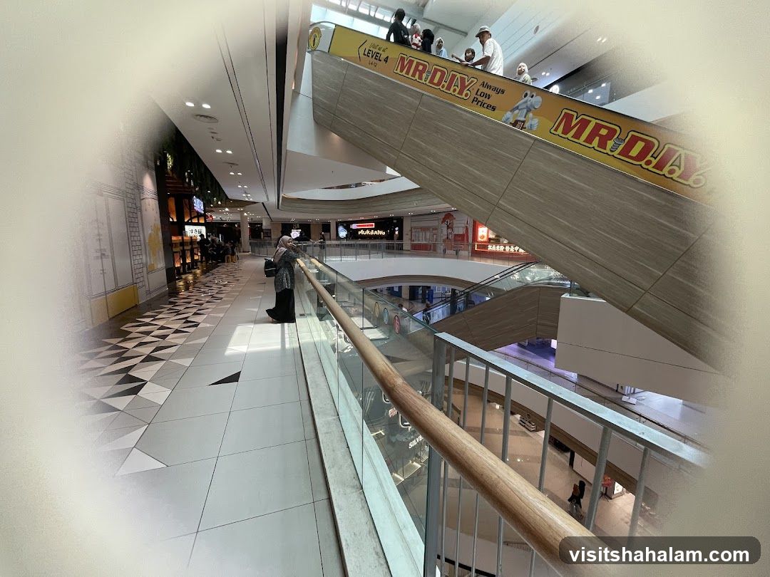 Mall Interior with Escalators
