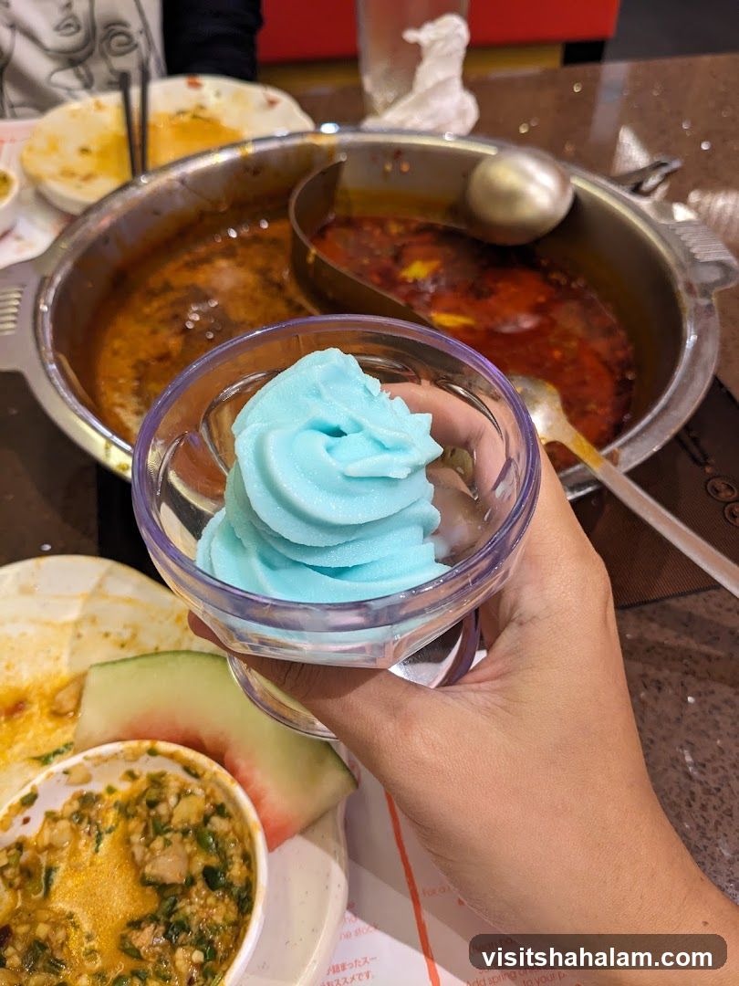 Hot Pot Meal with Ice Cream