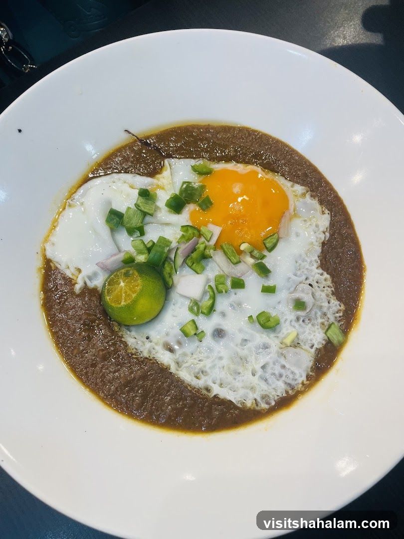 Fried Egg with Gravy and Garnish