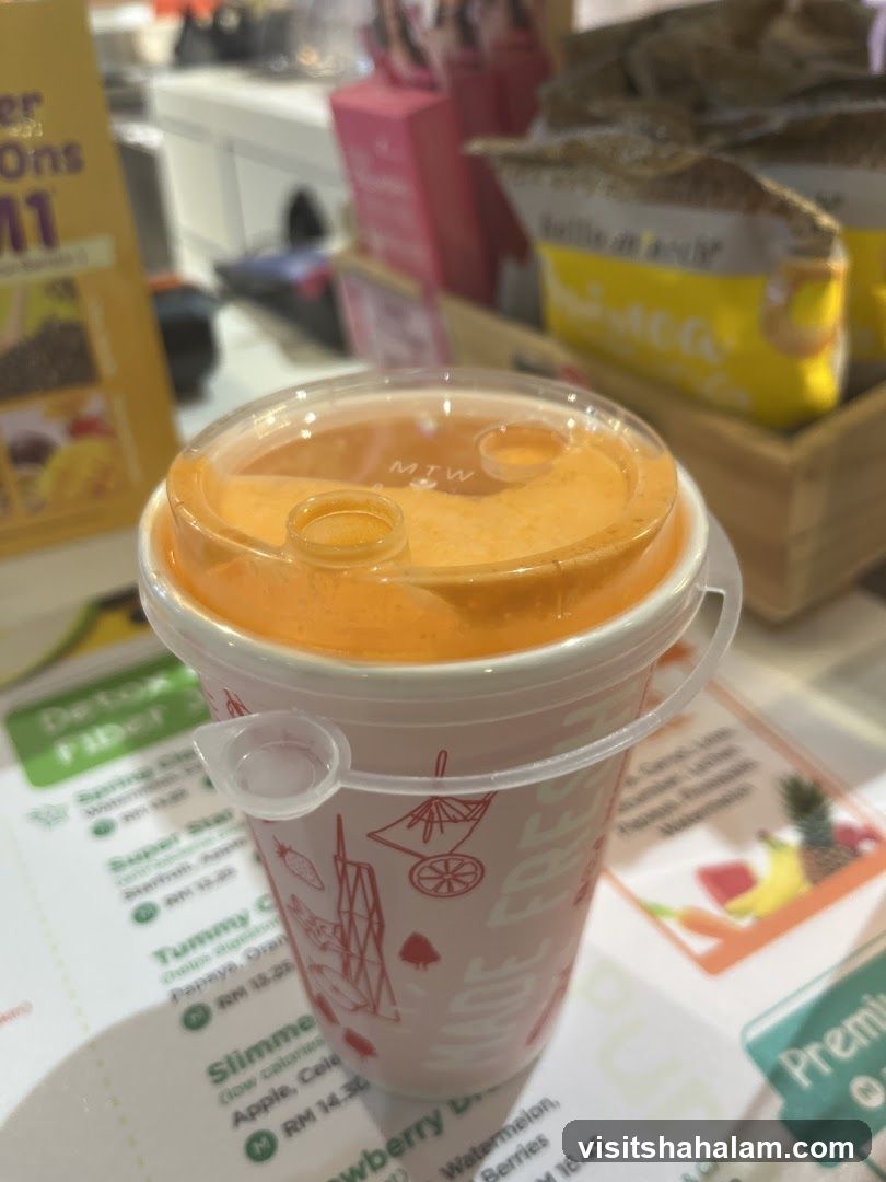 Juice Cup and Menu