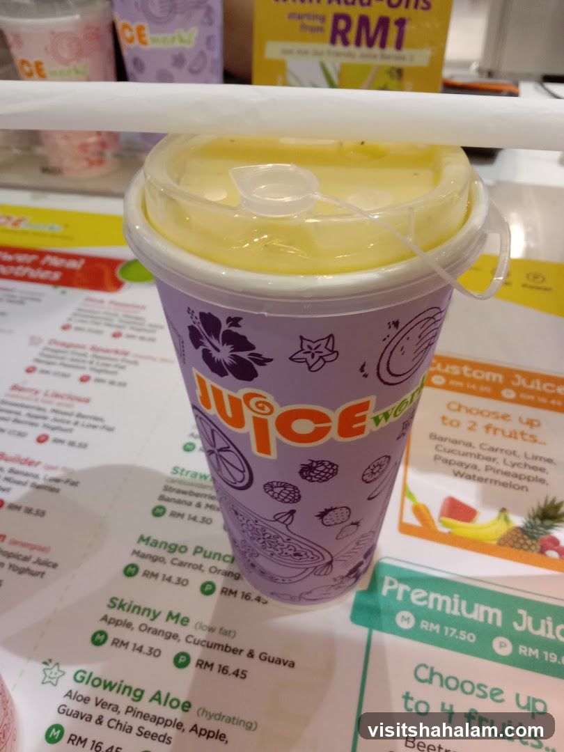 Juice Cup and Menu
