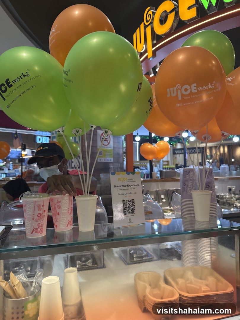 Juice Works Storefront with Balloons
