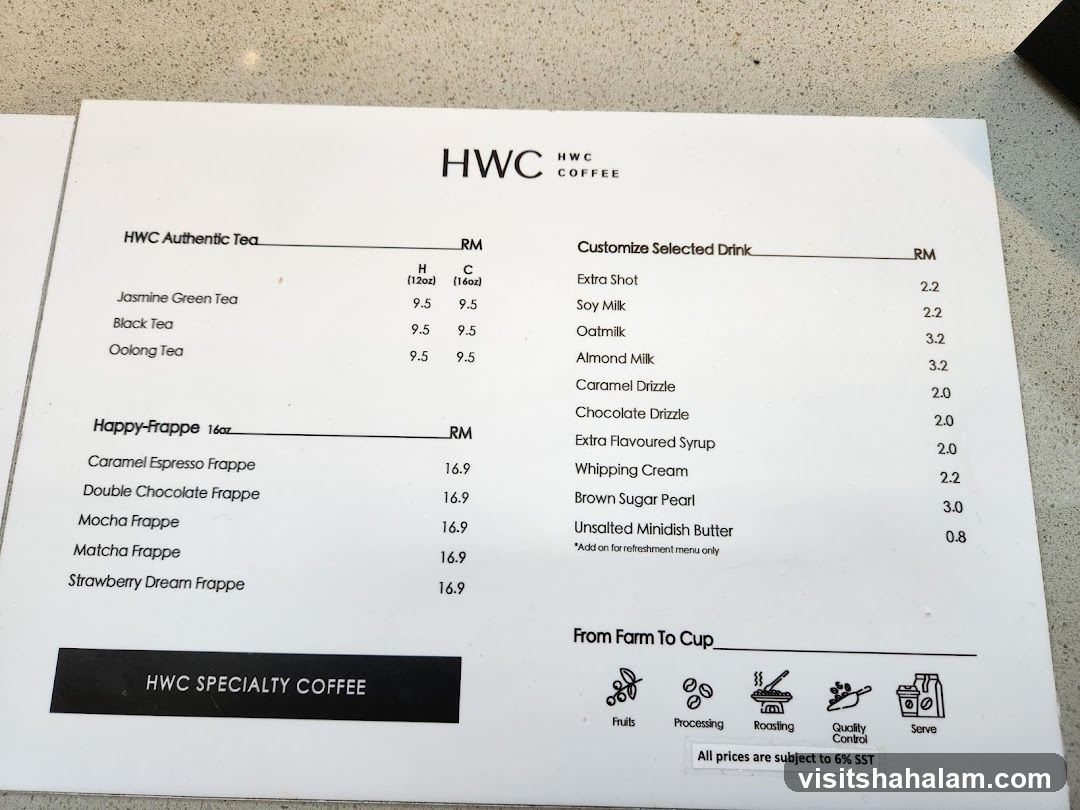 HWC Coffee Menu