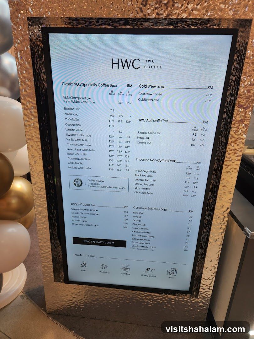 HWC COFFEE Menu