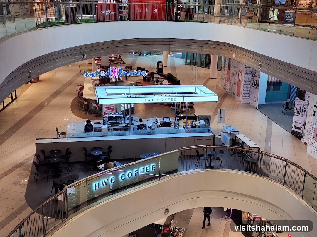 Mall Interior with Coffee Kiosk