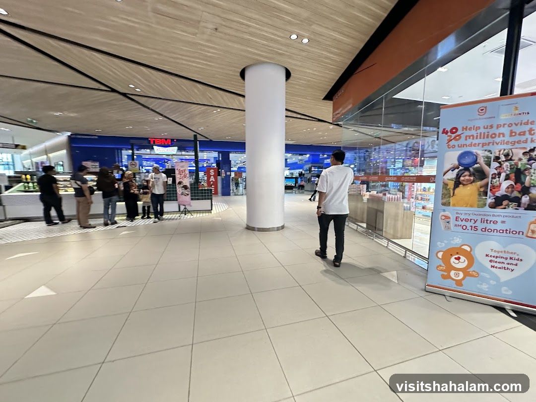 Mall Interior with Promotional Banner