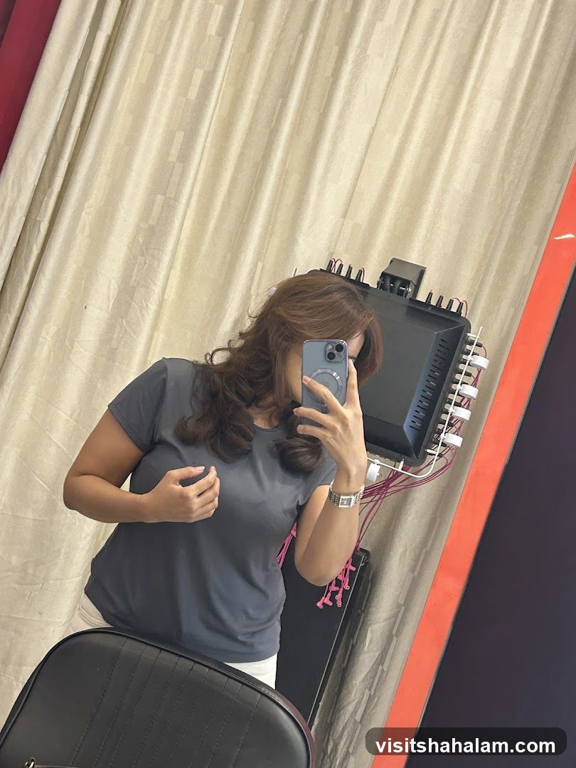 Woman taking a mirror selfie