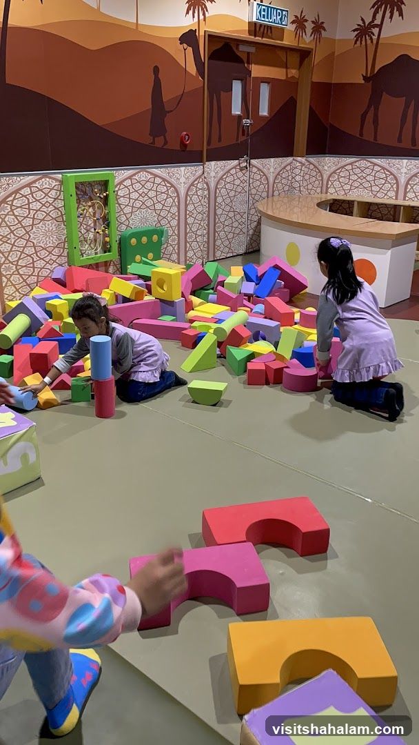 Children Playing with Foam Blocks