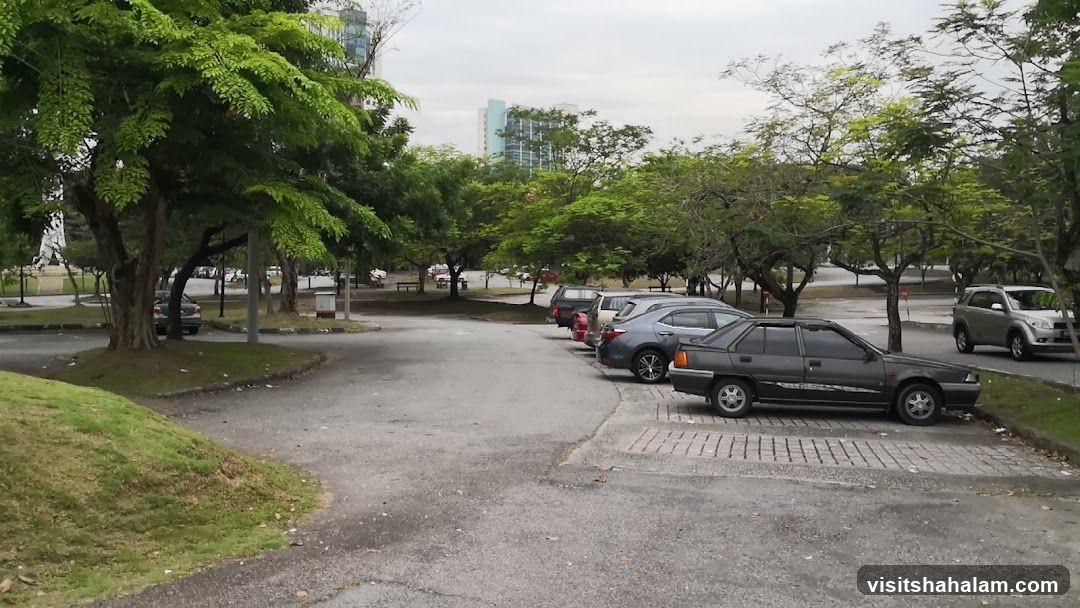 Parking Lot with Trees and Buildings