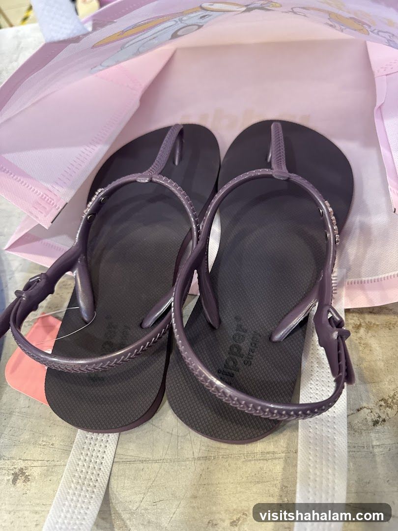 Purple Flip-Flops in a Bag