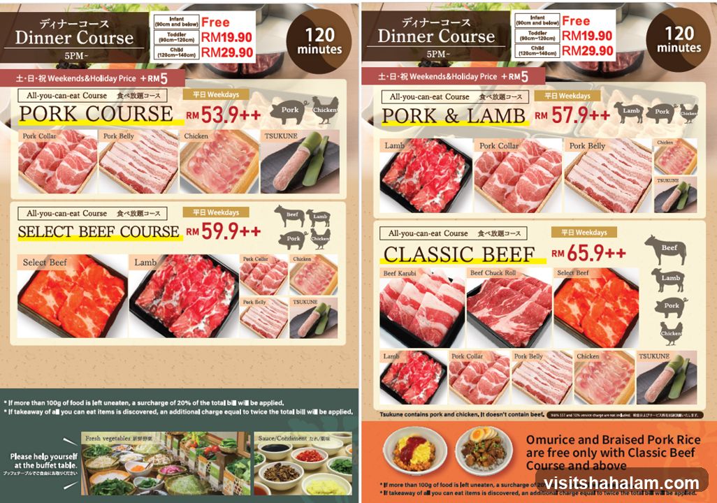 Dinner Course Menu