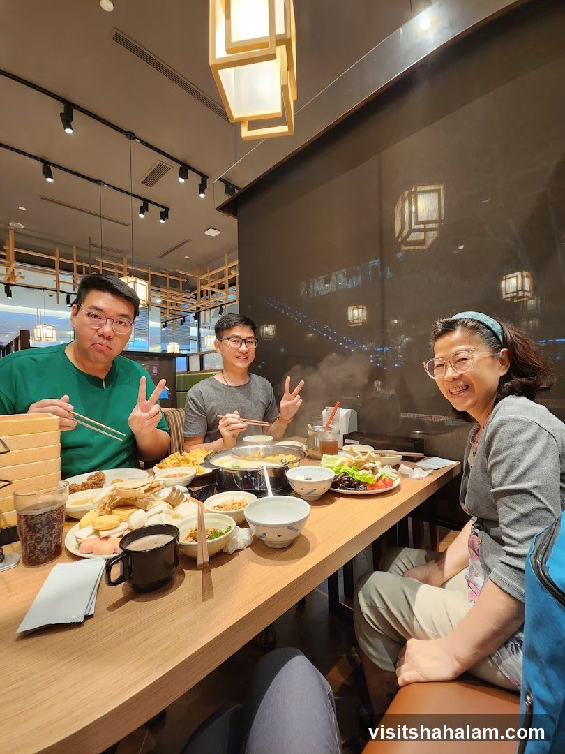 People enjoying a meal at a restaurant