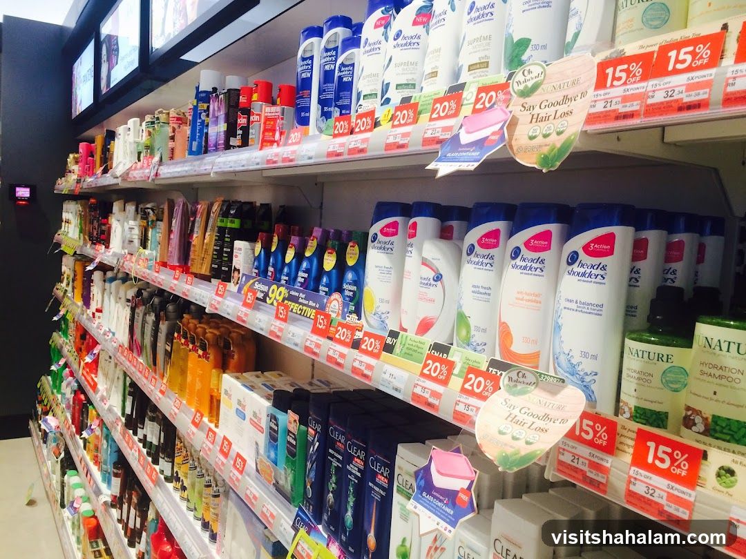 Shampoo and Hair Care Products on Shelves