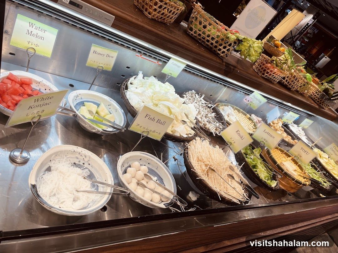 Buffet Display with Various Food Items