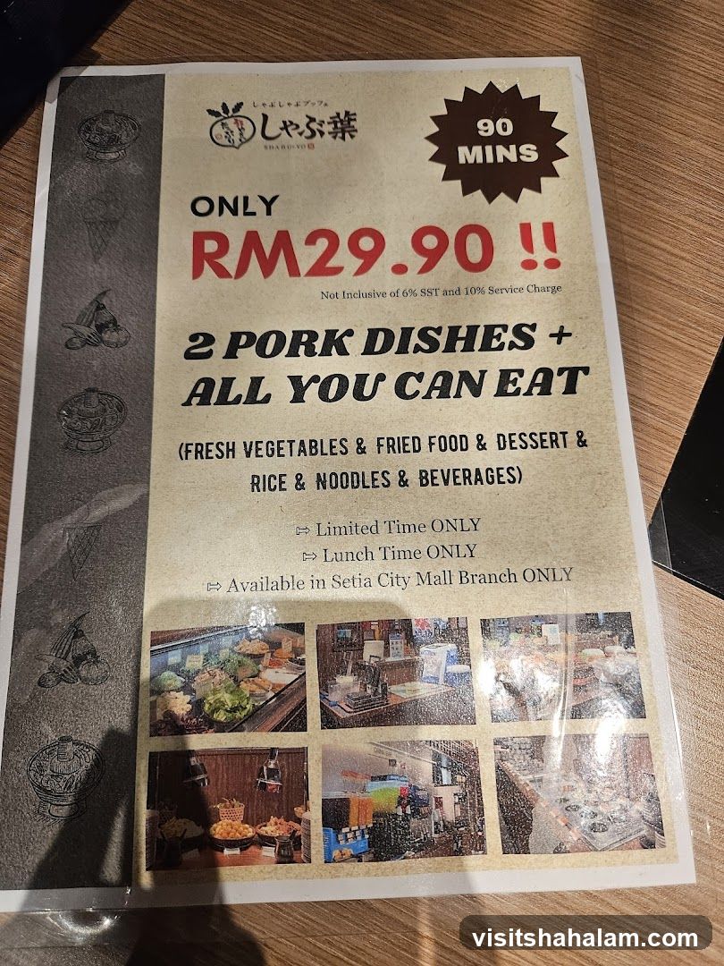 Shabu-Yo All You Can Eat Menu