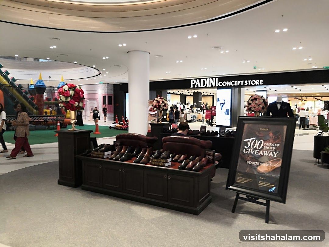 Padini Concept Store Entrance with Shoe Display and Giveaway Poster