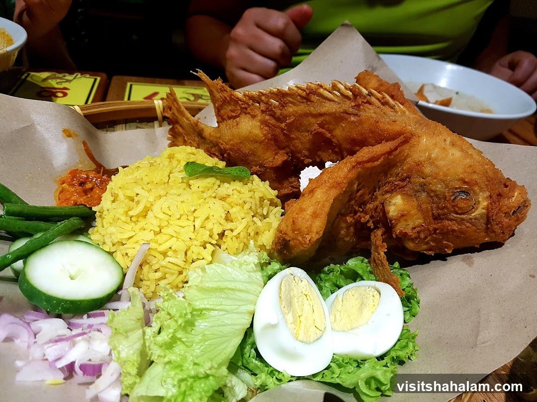Fried Fish with Rice and Sides