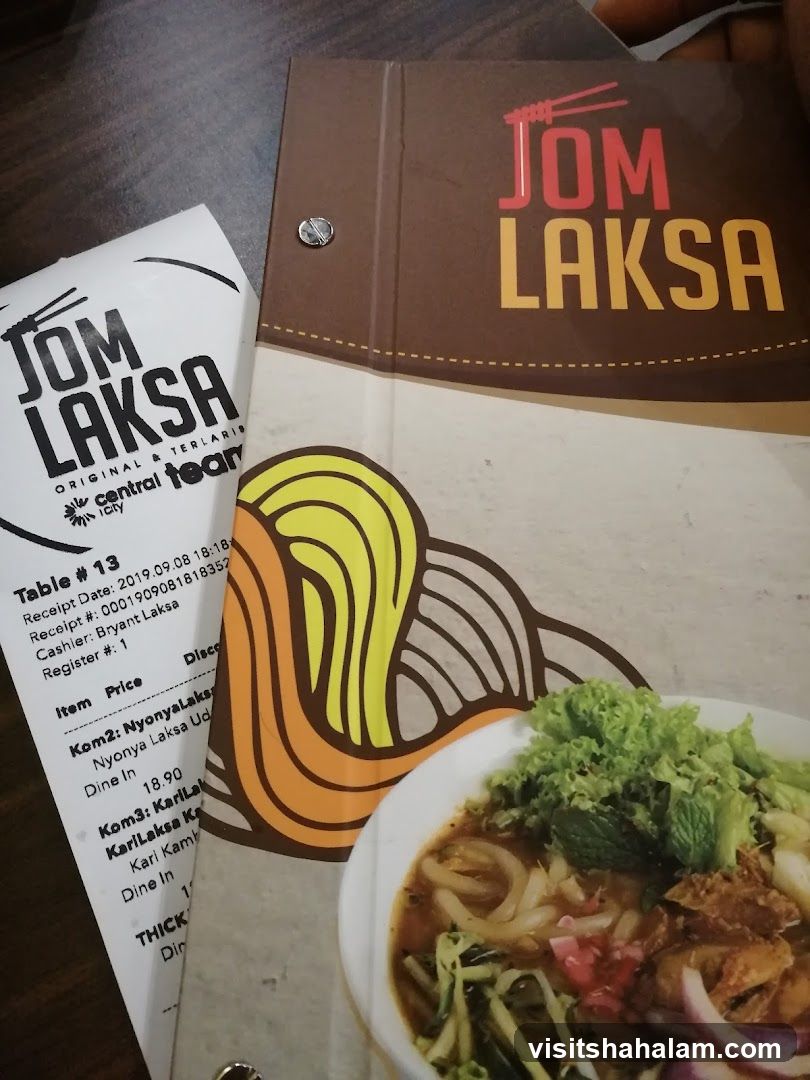 Jom Laksa Menu