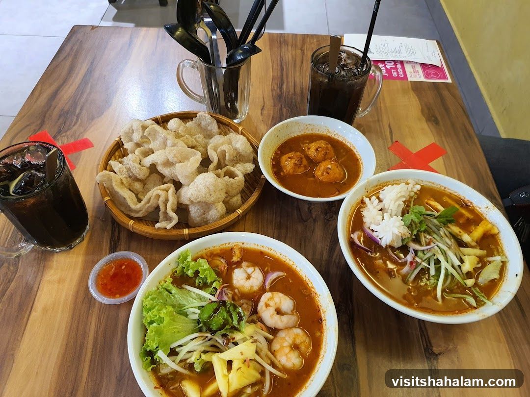 Table with food and drinks