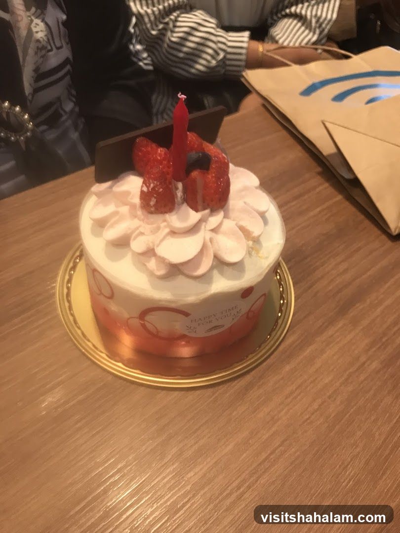 Birthday Cake with Strawberries