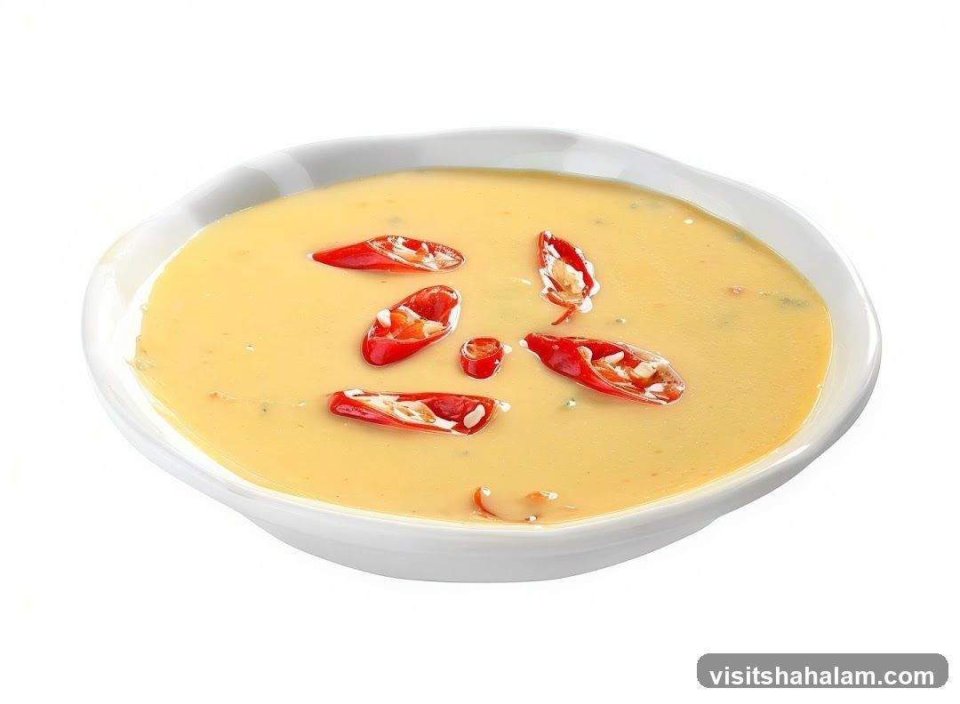 Creamy Soup with Chili Slices