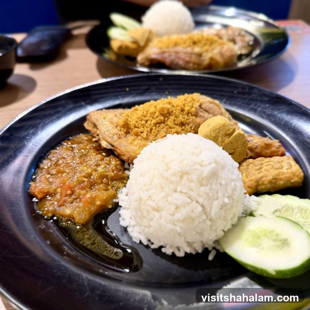 Fried Chicken with Rice and Sambal