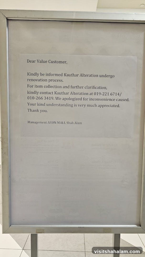 Notice of Renovation