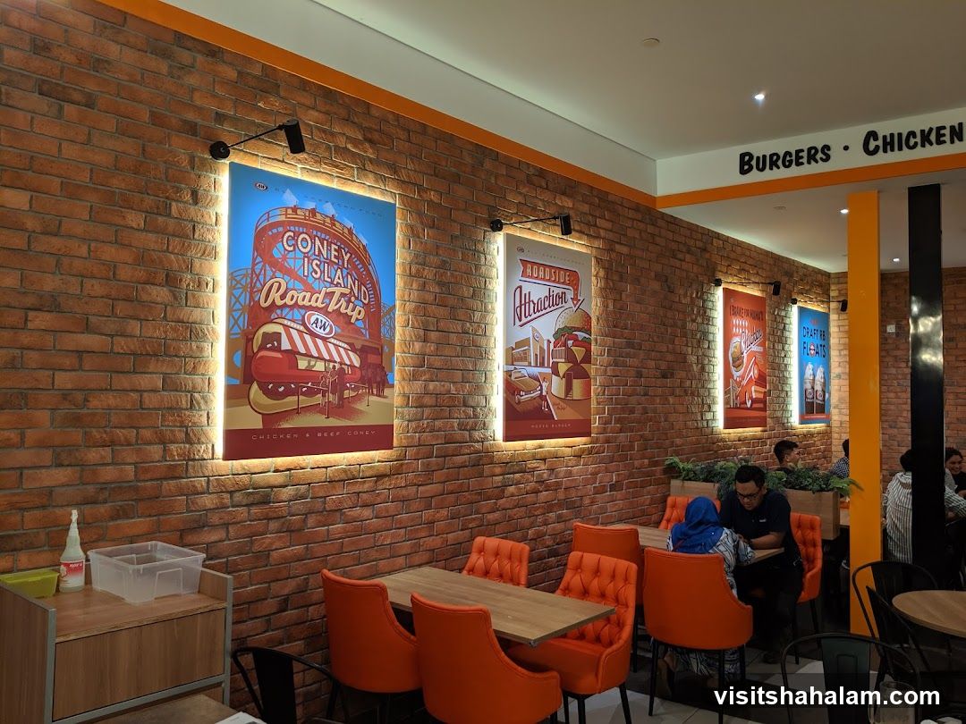 Restaurant Interior with Themed Posters